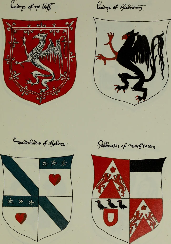 An illustration from Fac simile of an ancient heraldic manuscipt : emblazoned by Sir David Lyndsay of the Mount. Lyon king of armes 1542, 1878, leaf 205