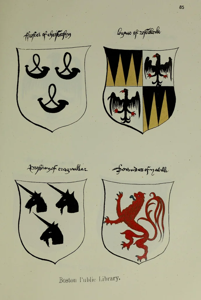 An illustration from Fac simile of an ancient heraldic manuscipt : emblazoned by Sir David Lyndsay of the Mount. Lyon king of armes 1542, 1878, leaf 207