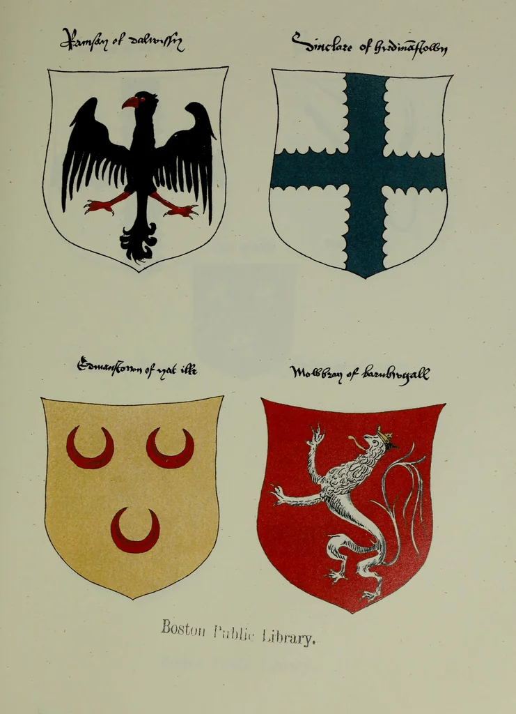 An illustration from Fac simile of an ancient heraldic manuscipt : emblazoned by Sir David Lyndsay of the Mount. Lyon king of armes 1542, 1878, leaf 209