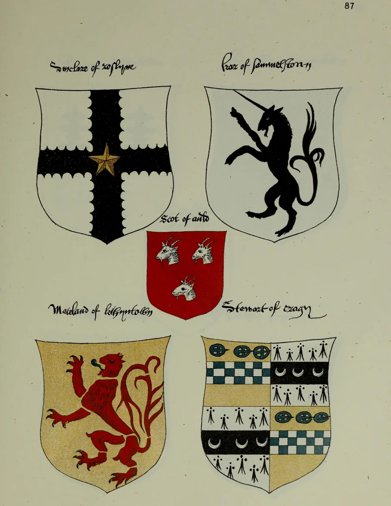 An illustration from Fac simile of an ancient heraldic manuscipt : emblazoned by Sir David Lyndsay of the Mount. Lyon king of armes 1542, 1878, leaf 211