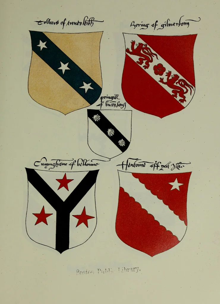 An illustration from Fac simile of an ancient heraldic manuscipt : emblazoned by Sir David Lyndsay of the Mount. Lyon king of armes 1542, 1878, leaf 219
