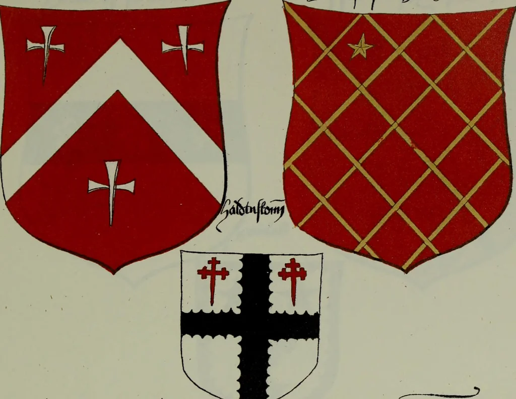 An illustration from Fac simile of an ancient heraldic manuscipt : emblazoned by Sir David Lyndsay of the Mount. Lyon king of armes 1542, 1878, leaf 227
