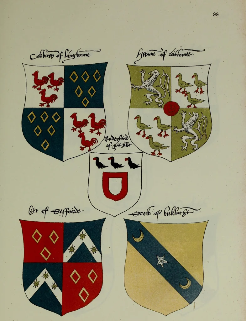 An illustration from Fac simile of an ancient heraldic manuscipt : emblazoned by Sir David Lyndsay of the Mount. Lyon king of armes 1542, 1878, leaf 235