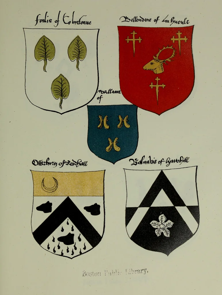An illustration from Fac simile of an ancient heraldic manuscipt : emblazoned by Sir David Lyndsay of the Mount. Lyon king of armes 1542, 1878, leaf 239