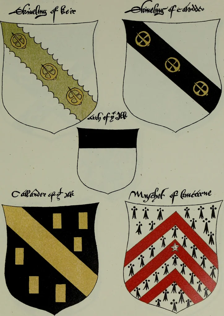 An illustration from Fac simile of an ancient heraldic manuscipt : emblazoned by Sir David Lyndsay of the Mount. Lyon king of armes 1542, 1878, leaf 271