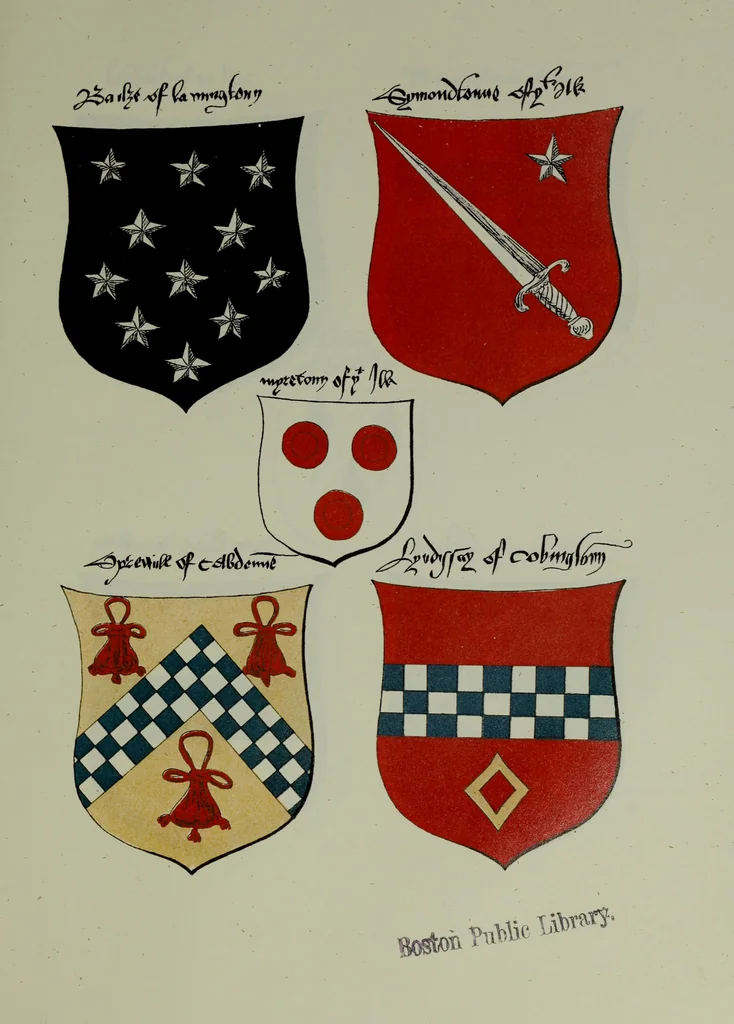 An illustration from Fac simile of an ancient heraldic manuscipt : emblazoned by Sir David Lyndsay of the Mount. Lyon king of armes 1542, 1878, leaf 275