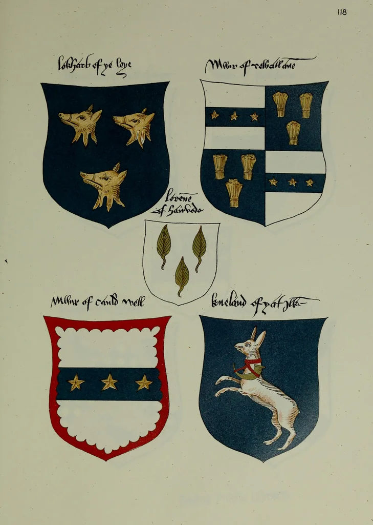 An illustration from Fac simile of an ancient heraldic manuscipt : emblazoned by Sir David Lyndsay of the Mount. Lyon king of armes 1542, 1878, leaf 277