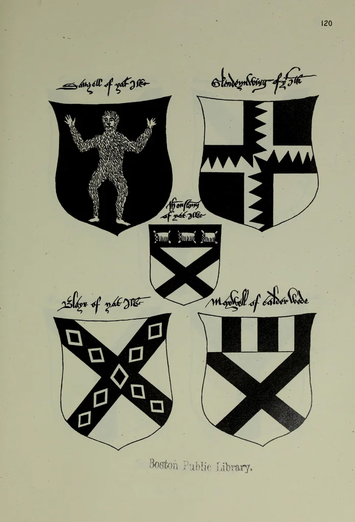 An illustration from Fac simile of an ancient heraldic manuscipt : emblazoned by Sir David Lyndsay of the Mount. Lyon king of armes 1542, 1878, leaf 281