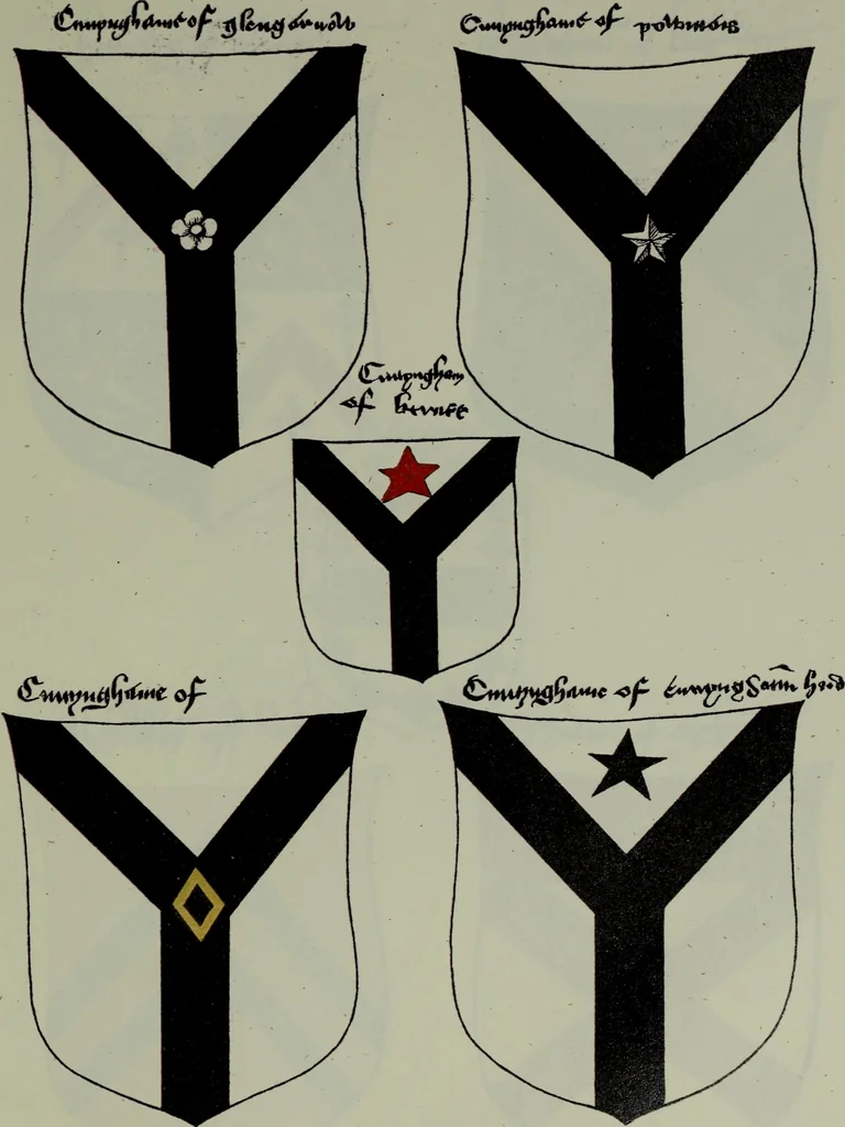 An illustration from Fac simile of an ancient heraldic manuscipt : emblazoned by Sir David Lyndsay of the Mount. Lyon king of armes 1542, 1878, leaf 283