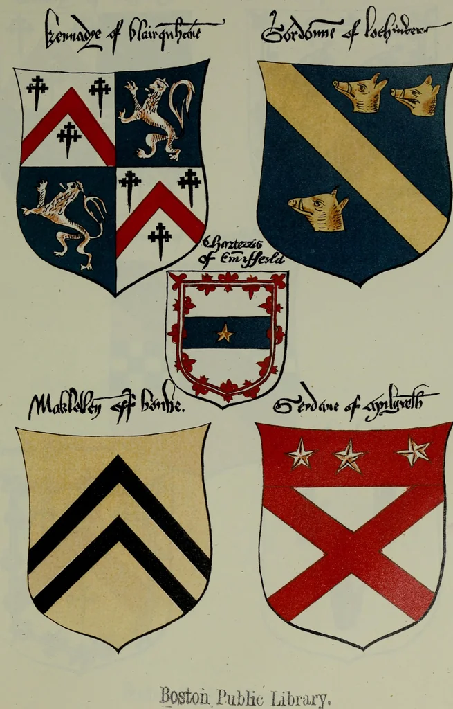 An illustration from Fac simile of an ancient heraldic manuscipt : emblazoned by Sir David Lyndsay of the Mount. Lyon king of armes 1542, 1878, leaf 285
