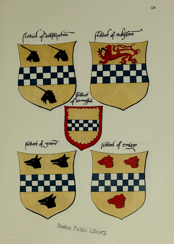An illustration from Fac simile of an ancient heraldic manuscipt : emblazoned by Sir David Lyndsay of the Mount. Lyon king of armes 1542, 1878, leaf 289