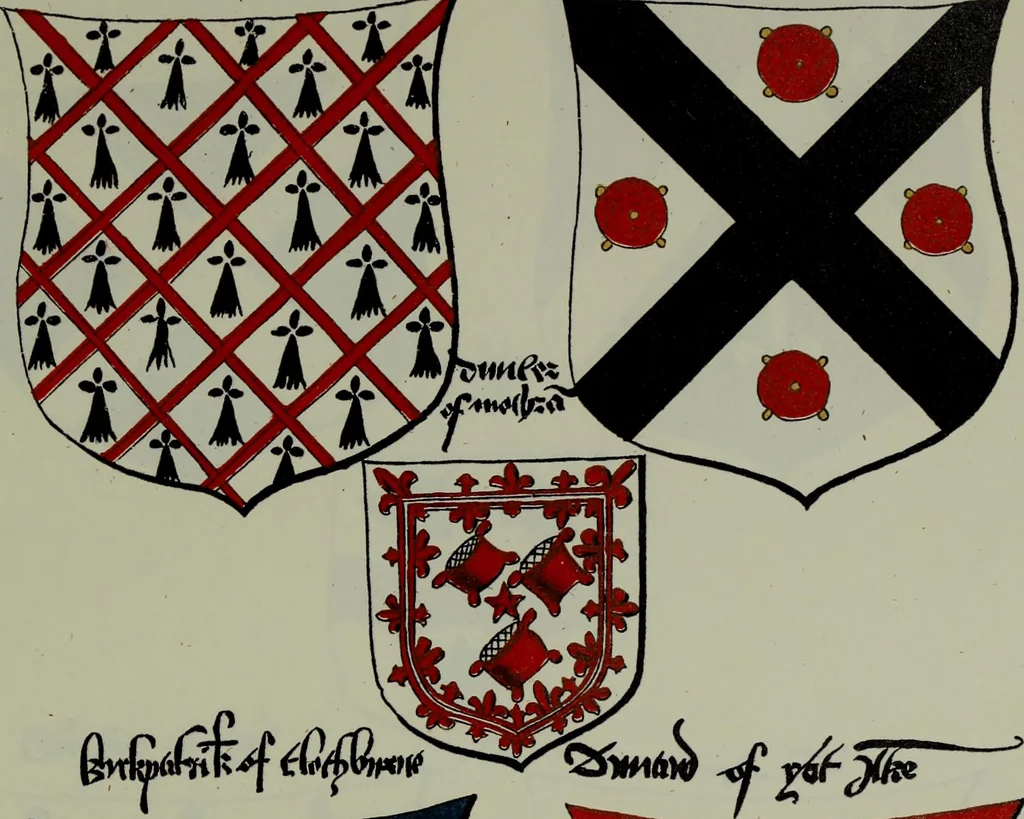 An illustration from Fac simile of an ancient heraldic manuscipt : emblazoned by Sir David Lyndsay of the Mount. Lyon king of armes 1542, 1878, leaf 291