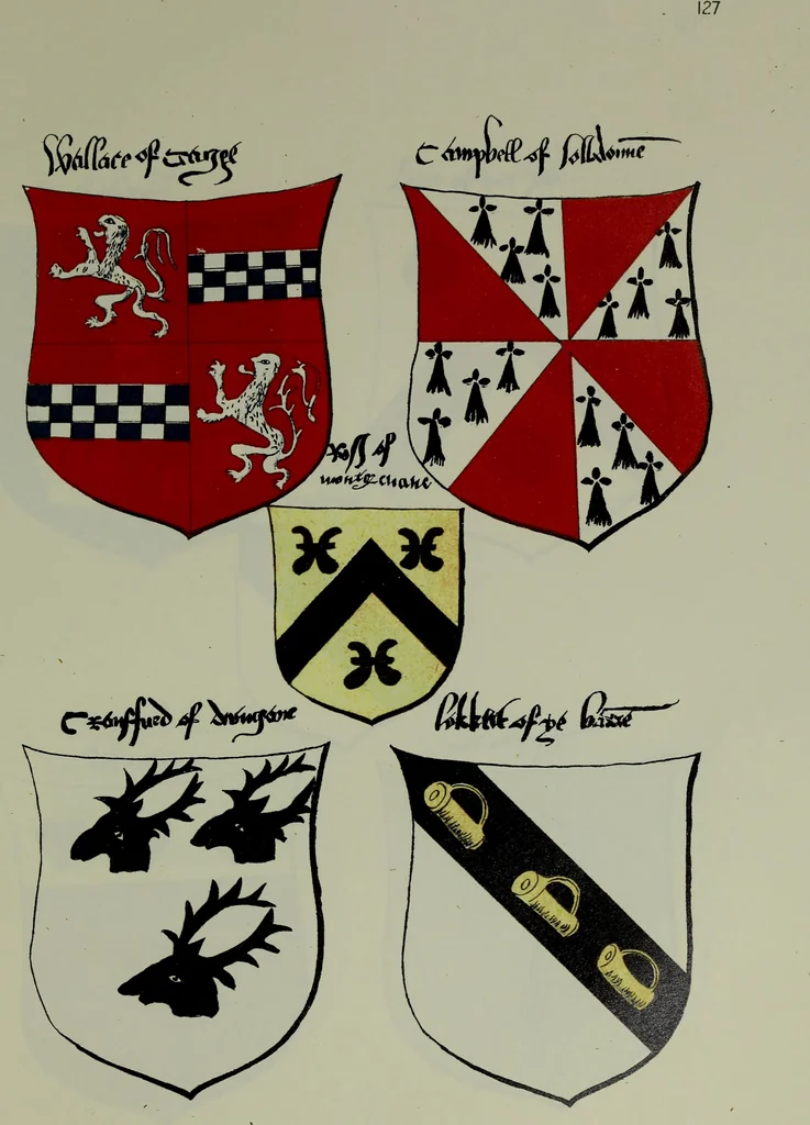 An illustration from Fac simile of an ancient heraldic manuscipt : emblazoned by Sir David Lyndsay of the Mount. Lyon king of armes 1542, 1878, leaf 297