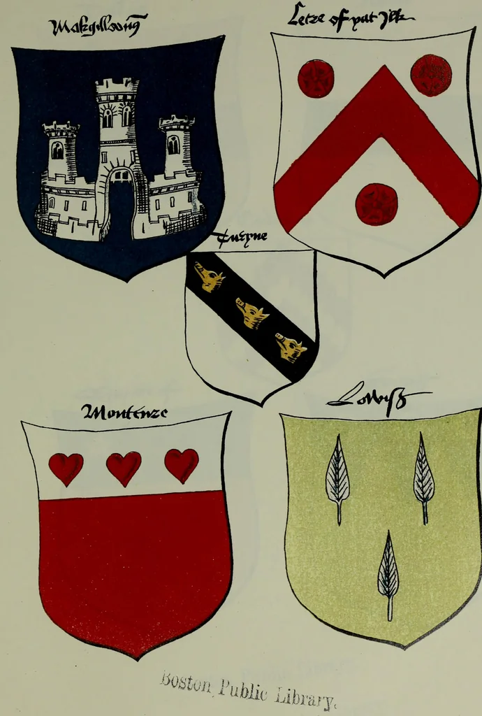 An illustration from Fac simile of an ancient heraldic manuscipt : emblazoned by Sir David Lyndsay of the Mount. Lyon king of armes 1542, 1878, leaf 299