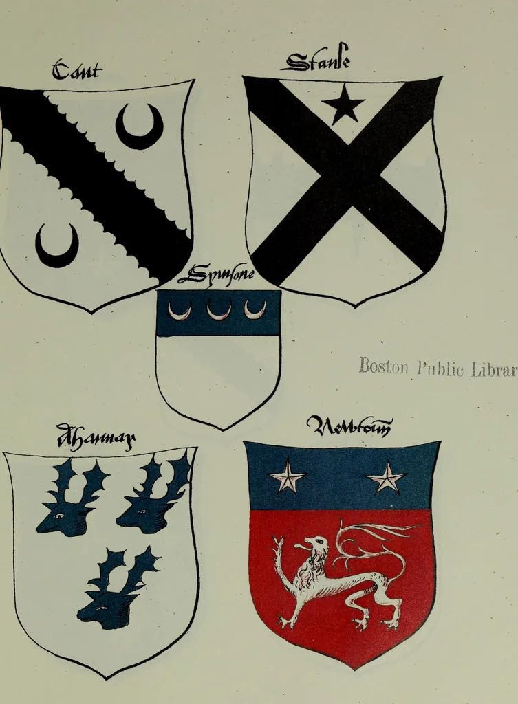An illustration from Fac simile of an ancient heraldic manuscipt : emblazoned by Sir David Lyndsay of the Mount. Lyon king of armes 1542, 1878, leaf 303
