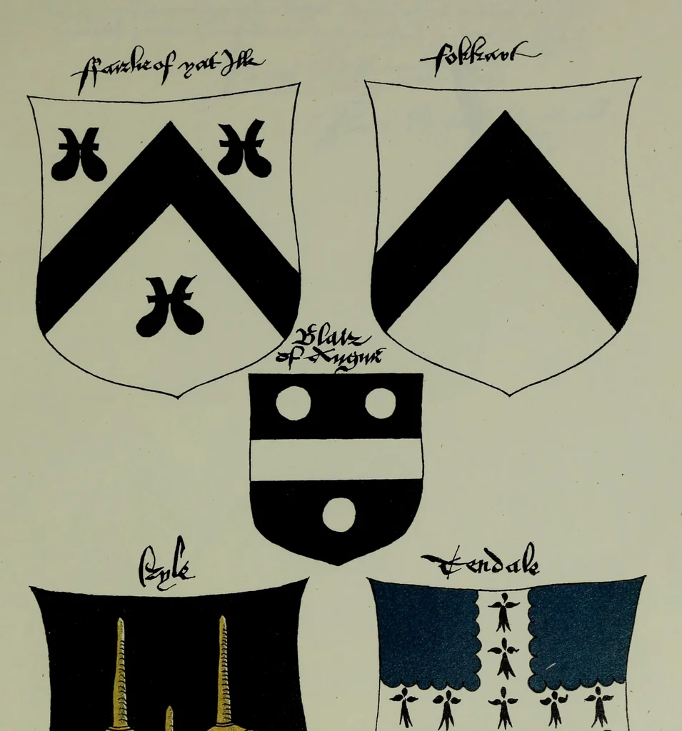 An illustration from Fac simile of an ancient heraldic manuscipt : emblazoned by Sir David Lyndsay of the Mount. Lyon king of armes 1542, 1878, leaf 309