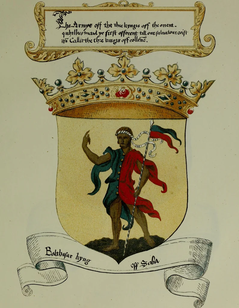 An illustration from Fac simile of an ancient heraldic manuscipt : emblazoned by Sir David Lyndsay of the Mount. Lyon king of armes 1542, 1878, leaf 35