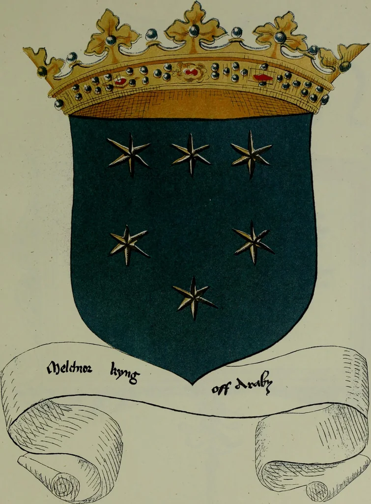An illustration from Fac simile of an ancient heraldic manuscipt : emblazoned by Sir David Lyndsay of the Mount. Lyon king of armes 1542, 1878, leaf 39