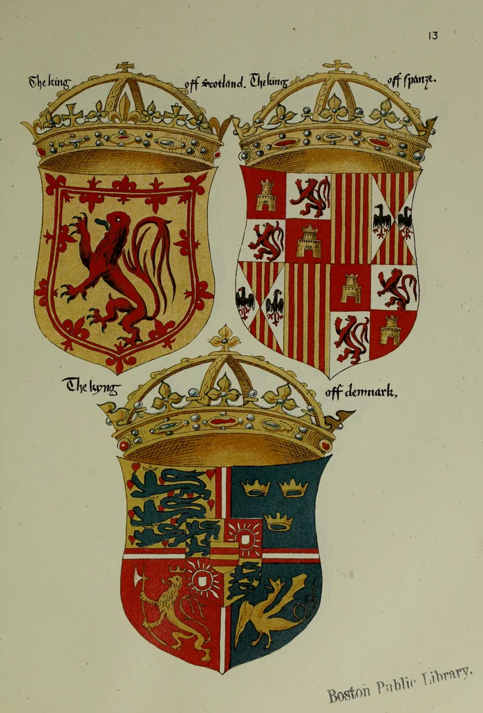 An illustration from Fac simile of an ancient heraldic manuscipt : emblazoned by Sir David Lyndsay of the Mount. Lyon king of armes 1542, 1878, leaf 53