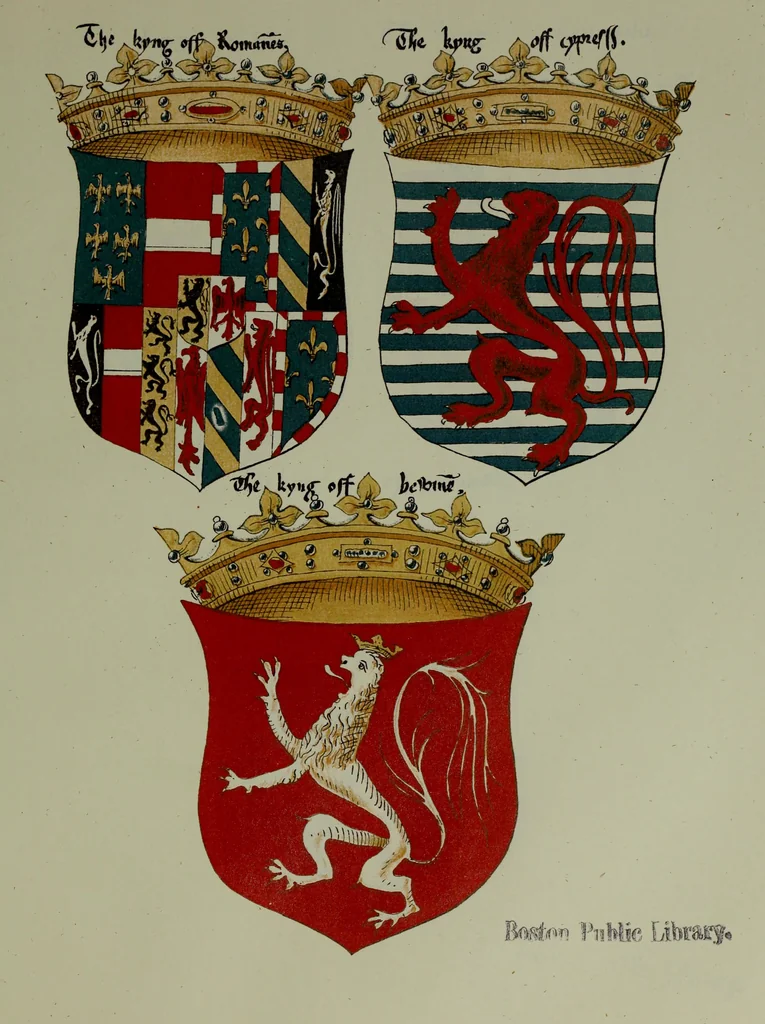 An illustration from Fac simile of an ancient heraldic manuscipt : emblazoned by Sir David Lyndsay of the Mount. Lyon king of armes 1542, 1878, leaf 59