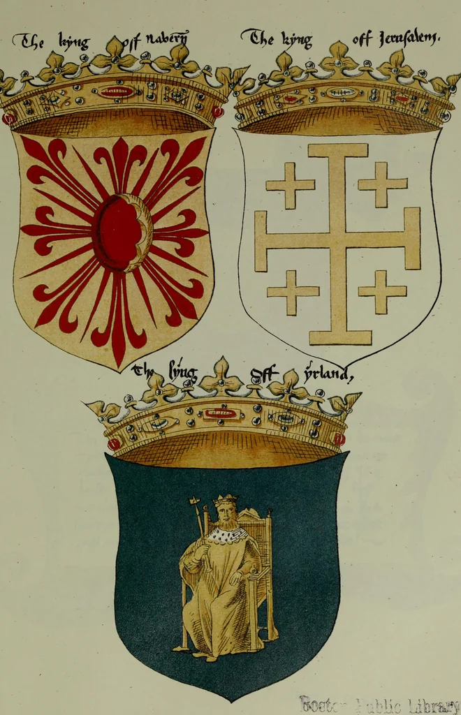 An illustration from Fac simile of an ancient heraldic manuscipt : emblazoned by Sir David Lyndsay of the Mount. Lyon king of armes 1542, 1878, leaf 63