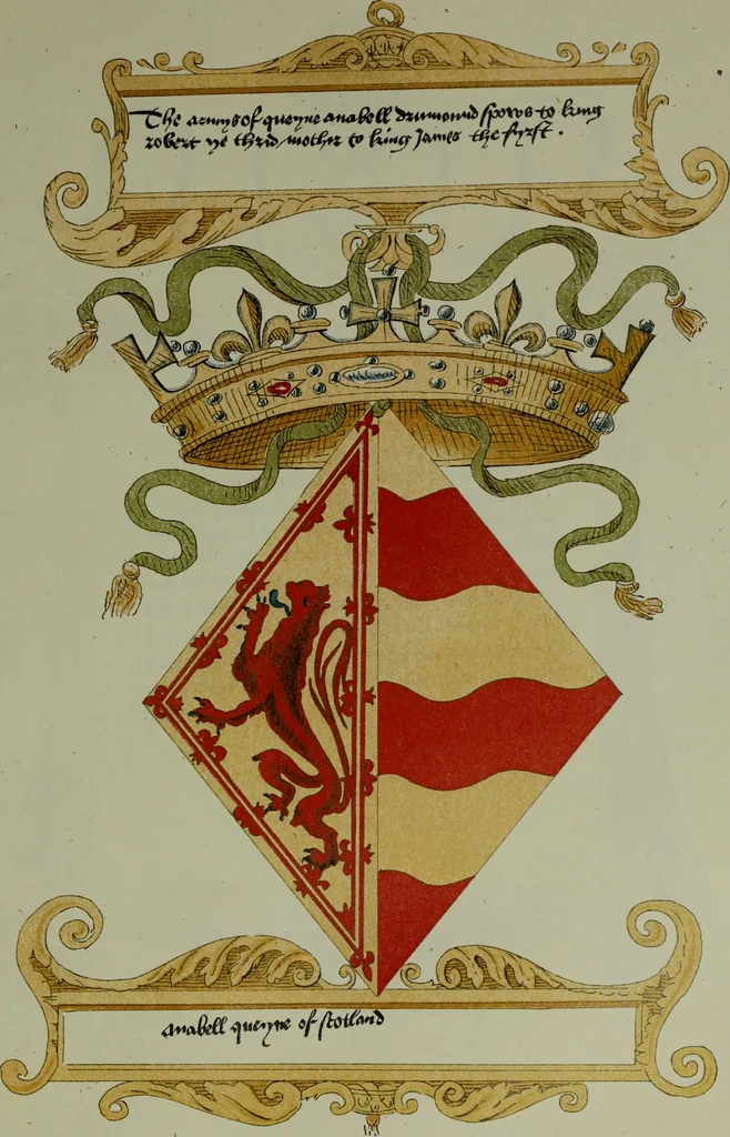 An illustration from Fac simile of an ancient heraldic manuscipt : emblazoned by Sir David Lyndsay of the Mount. Lyon king of armes 1542, 1878, leaf 77