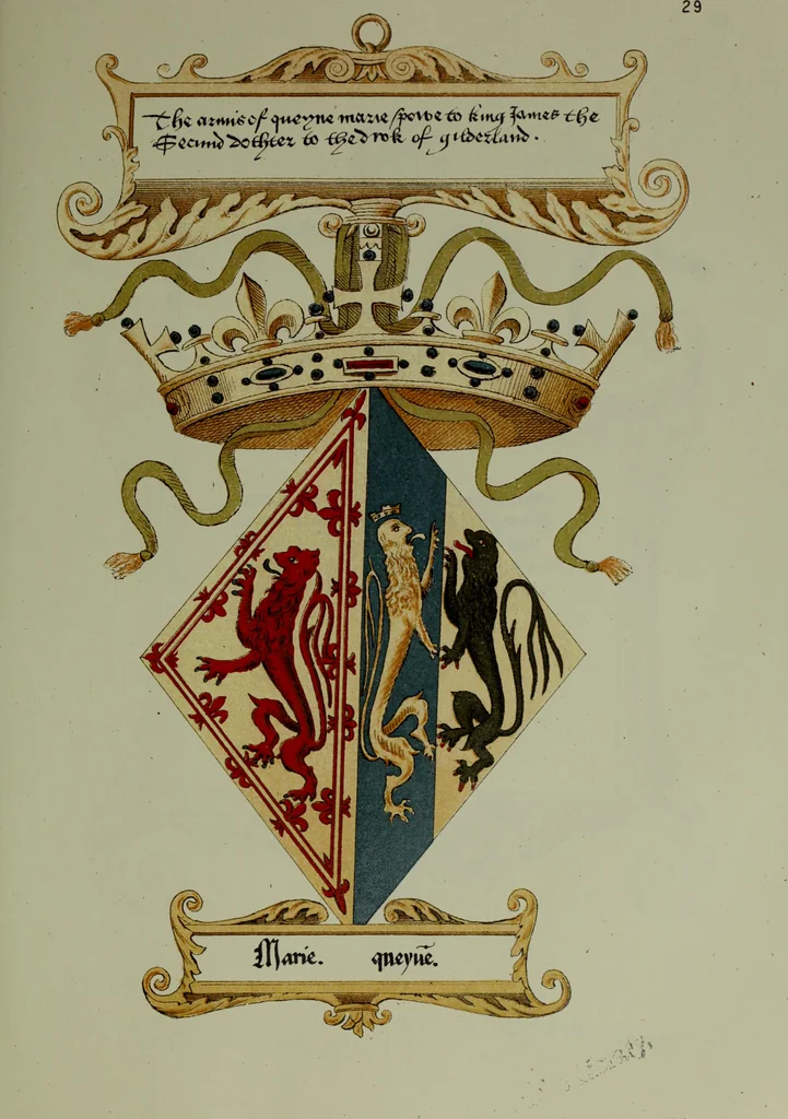 An illustration from Fac simile of an ancient heraldic manuscipt : emblazoned by Sir David Lyndsay of the Mount. Lyon king of armes 1542, 1878, leaf 85