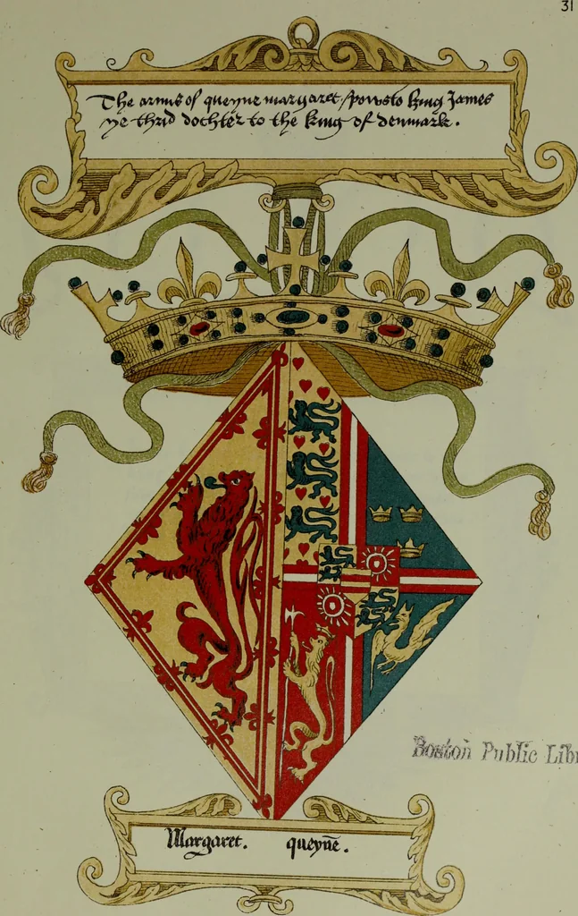 An illustration from Fac simile of an ancient heraldic manuscipt : emblazoned by Sir David Lyndsay of the Mount. Lyon king of armes 1542, 1878, leaf 89