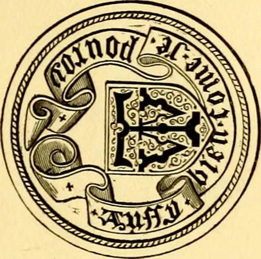 An illustration from Fac simile of a contemporary roll with the names and the arms of the sovereign and of the spiritual and temporal peers who sat in Parliament held at Westminster on the 5th of February in the sixth year of the reign of King Henry the Eighth, anno domini, 1515, in the possession of Thomas Willement, 1829, leaf 15