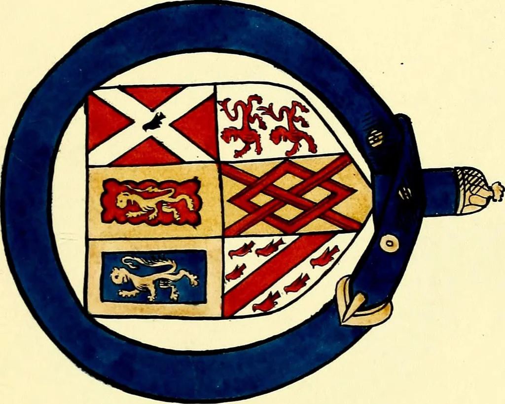 An illustration from Fac simile of a contemporary roll with the names and the arms of the sovereign and of the spiritual and temporal peers who sat in Parliament held at Westminster on the 5th of February in the sixth year of the reign of King Henry the Eighth, anno domini, 1515, in the possession of Thomas Willement, 1829, leaf 29