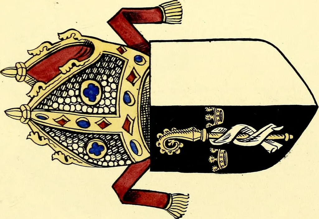 An illustration from Fac simile of a contemporary roll with the names and the arms of the sovereign and of the spiritual and temporal peers who sat in Parliament held at Westminster on the 5th of February in the sixth year of the reign of King Henry the Eighth, anno domini, 1515, in the possession of Thomas Willement, 1829, leaf 55