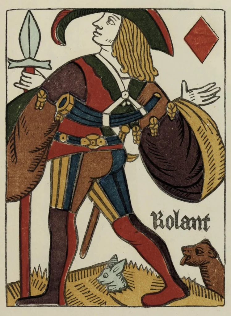 An illustration from Facts and speculations on the origin and history of playing cards, 1848, leaf 257