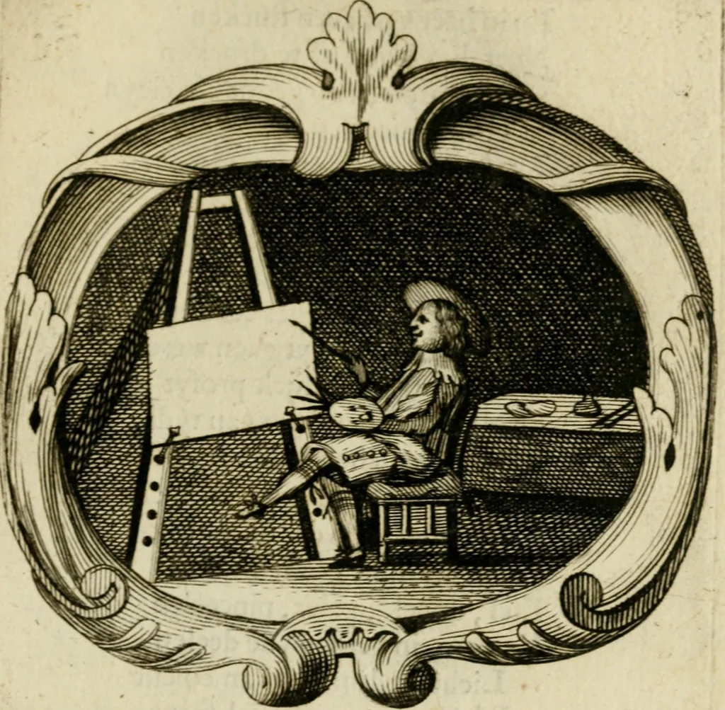An illustration from Faems Weer-galm der Neder-duytsche poësie, 1670, leaf 144
