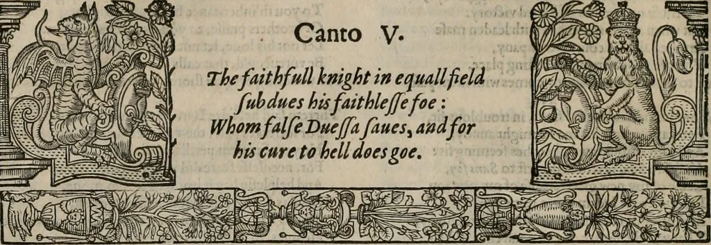 An illustration from The faerie queene : disposed into XII bookes, fashioning twelue morall vertues, 1609, leaf 25