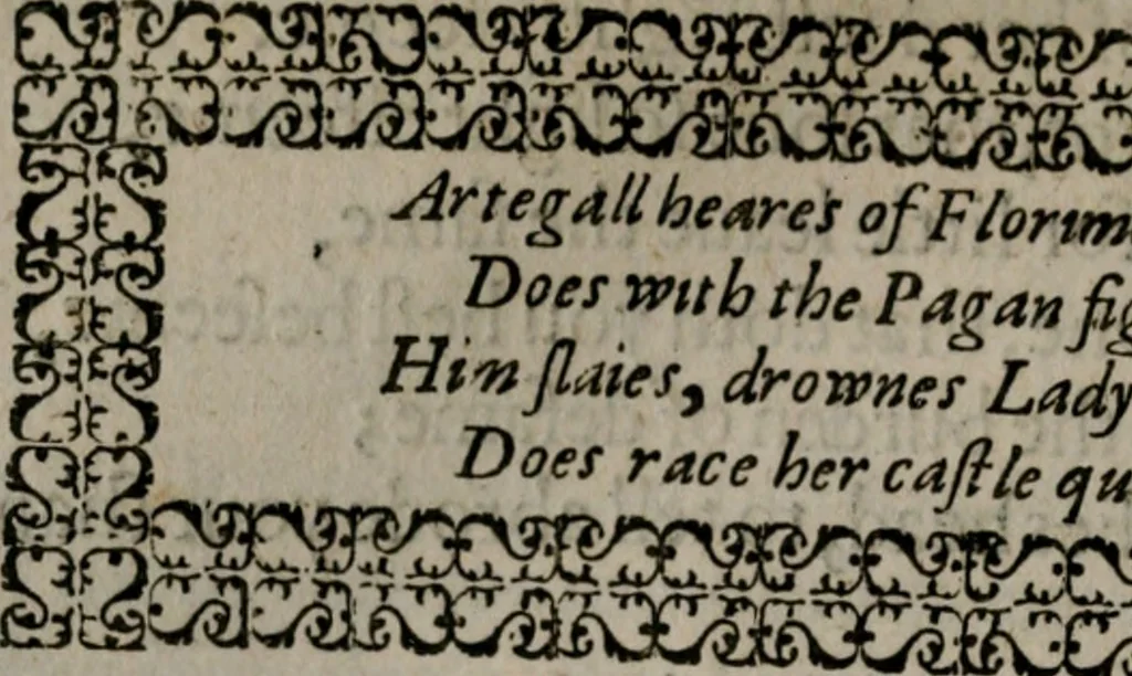 An illustration from The faerie queene : Disposed into twelue bookes, fashioning XII. morall vertues, 1596, leaf 197