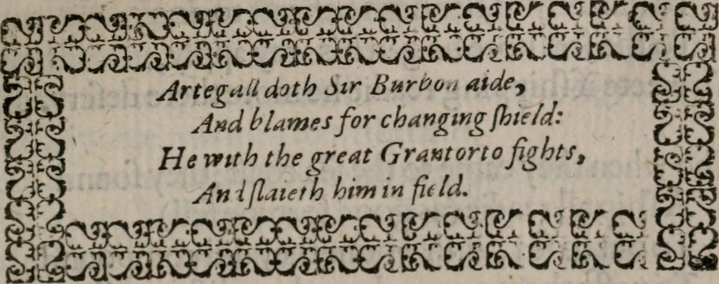 An illustration from The faerie queene : Disposed into twelue bookes, fashioning XII. morall vertues, 1596, leaf 342