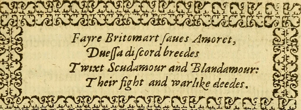 An illustration from The Faerie Qveene : Disposed into twelue bookes, Fashioning XII. Morall vertues, 1596, leaf 600