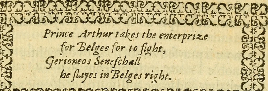 An illustration from The Faerie Qveene : Disposed into twelue bookes, Fashioning XII. Morall vertues, 1596, leaf 906