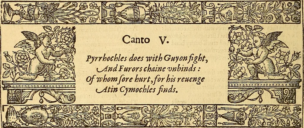 An illustration from The faerie qveene, disposed into XII. bookes, : fashioning twelue morall vertues, 1609, leaf 87