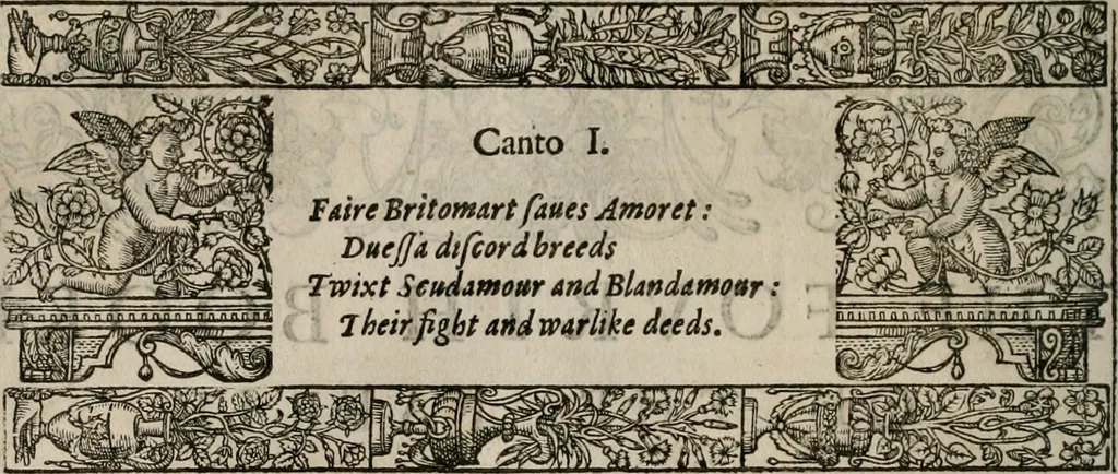 An illustration from The faerie qveen : The shepheards calendar : together with the other works of England's arch-poët, 1611, leaf 197