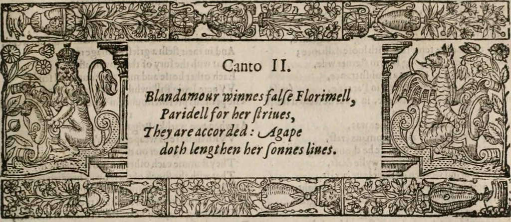 An illustration from The faerie qveen : The shepheards calendar : together with the other works of England's arch-poët, 1611, leaf 202