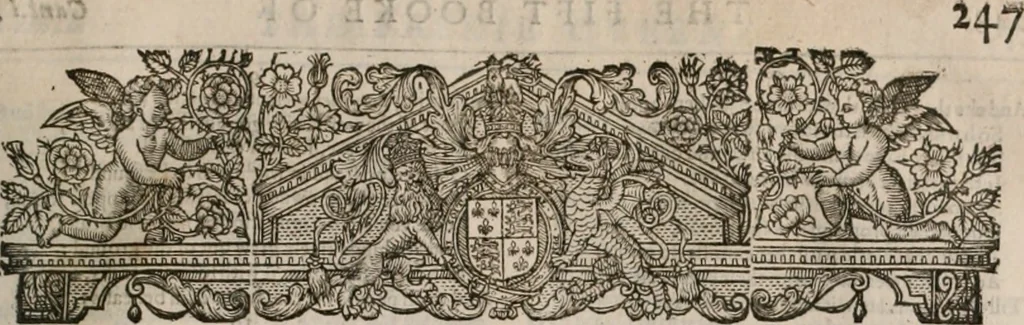 An illustration from The faerie qveen : The shepheards calendar : together with the other works of England's arch-poët, 1611, leaf 254