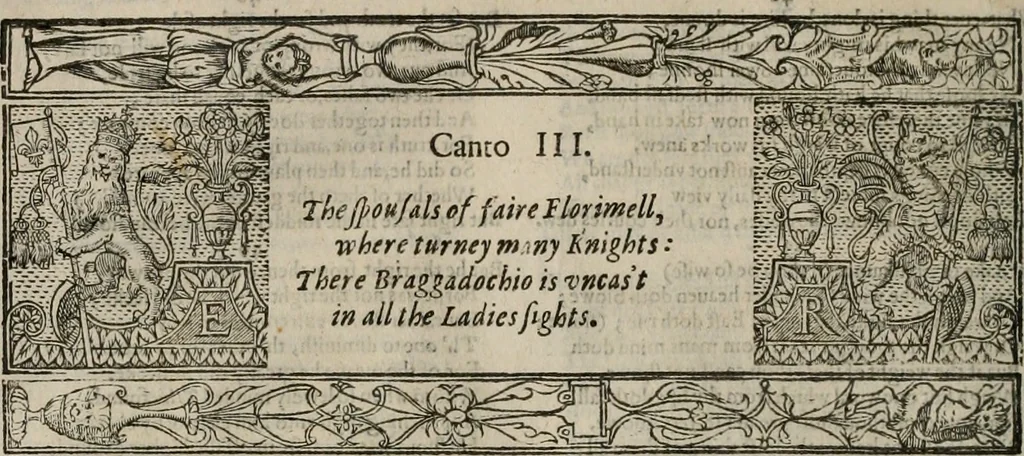 An illustration from The faerie qveen : The shepheards calendar : together with the other works of England's arch-poët, 1611, leaf 263