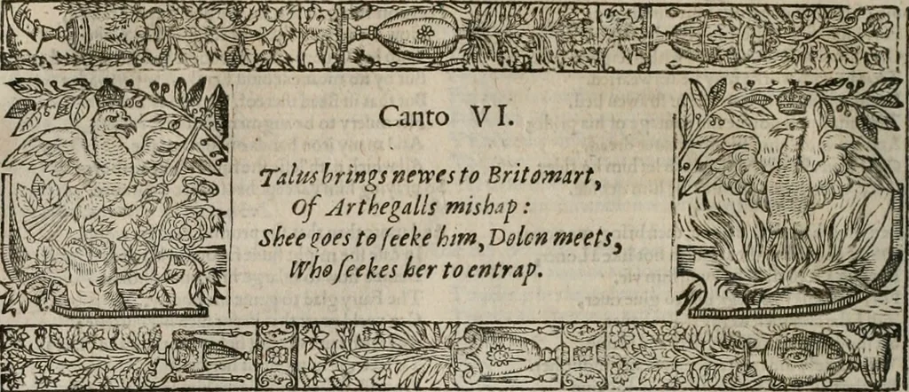 An illustration from The faerie qveen : The shepheards calendar : together with the other works of England's arch-poët, 1611, leaf 277