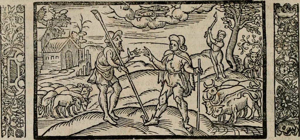 An illustration from The faerie qveen : The shepheards calendar : together with the other works of England's arch-poët, 1611, leaf 387