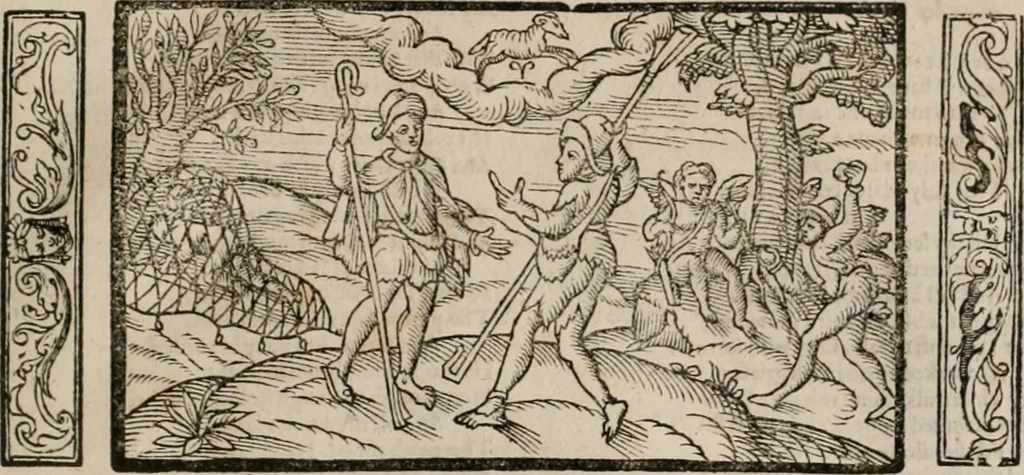 An illustration from The faerie qveen : The shepheards calendar : together with the other works of England's arch-poët, 1611, leaf 392