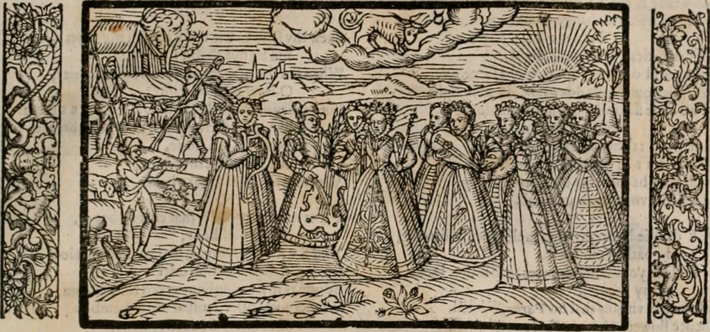 An illustration from The faerie qveen : The shepheards calendar : together with the other works of England's arch-poët, 1611, leaf 396