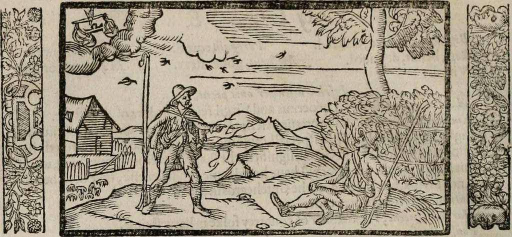 An illustration from The faerie qveen : The shepheards calendar : together with the other works of England's arch-poët, 1611, leaf 421