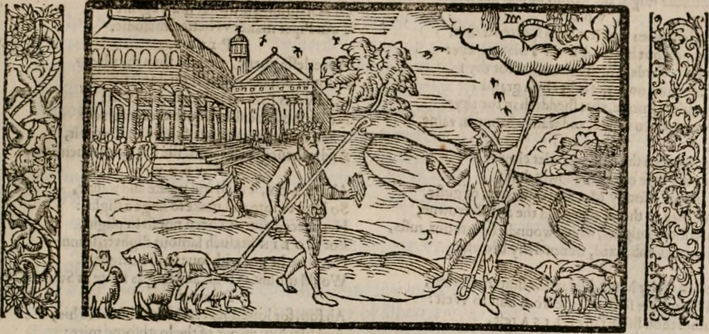 An illustration from The faerie qveen : The shepheards calendar : together with the other works of England's arch-poët, 1611, leaf 426