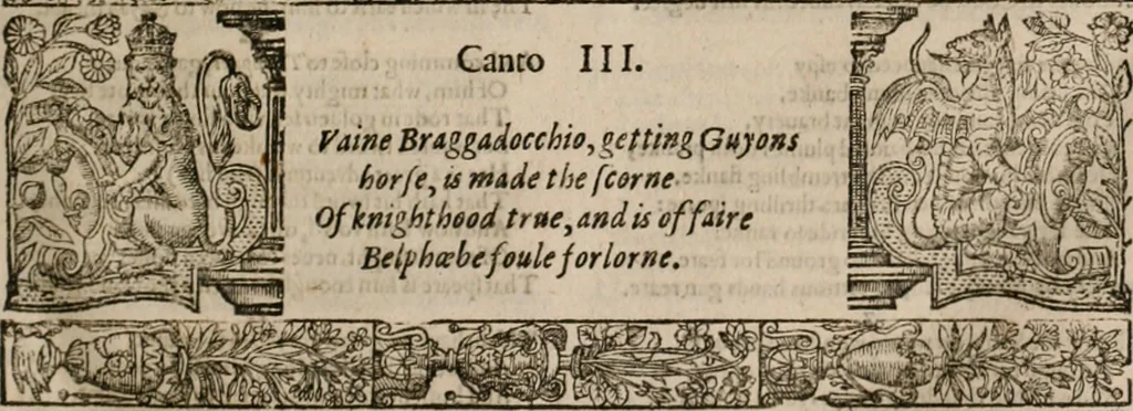 An illustration from The faerie qveen : The shepheards calendar : together with the other works of England's arch-poët, 1611, leaf 76